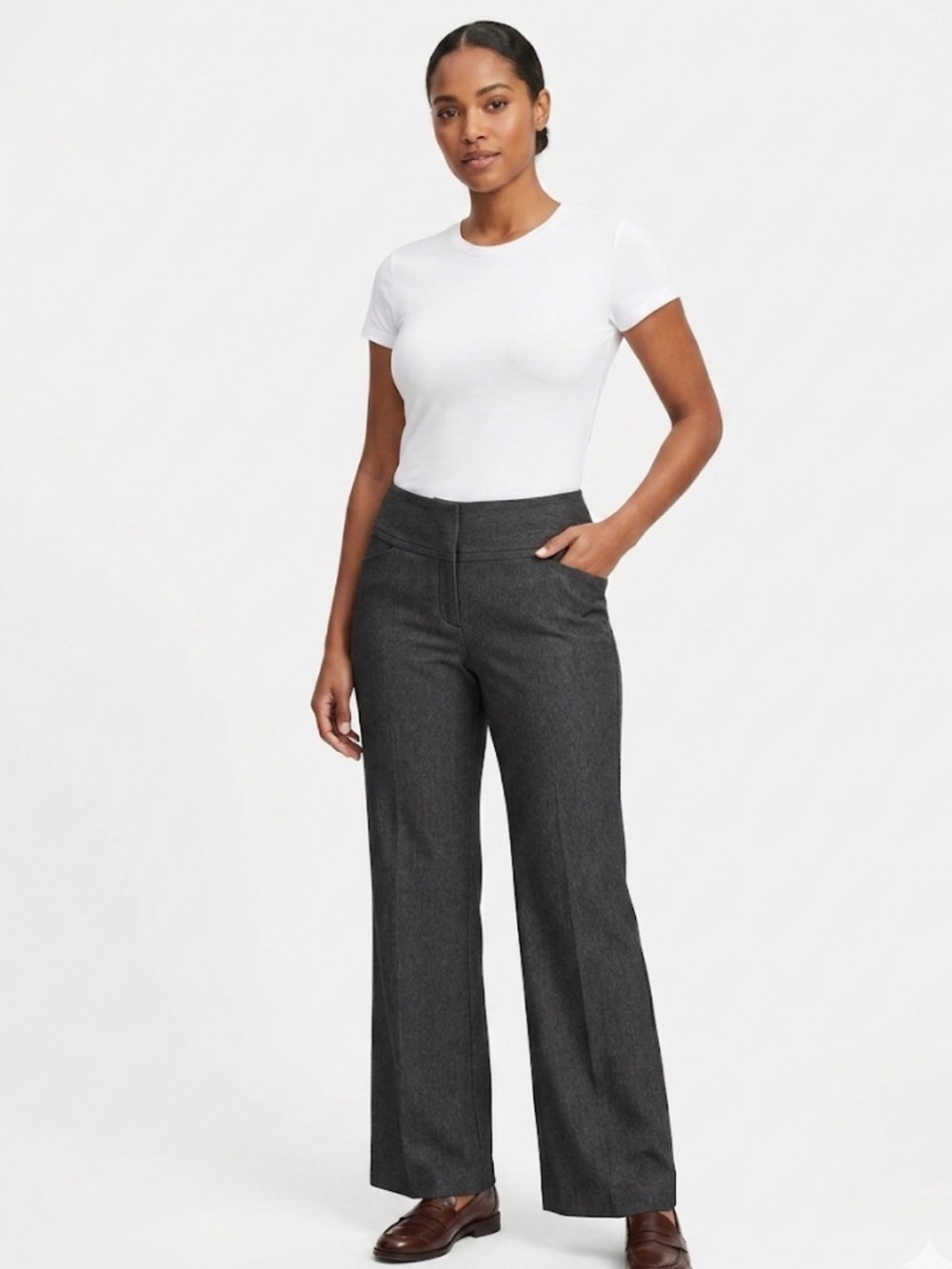 Express Design Studio Editor Pants Womens 2S Charcoal Gray Dress Career